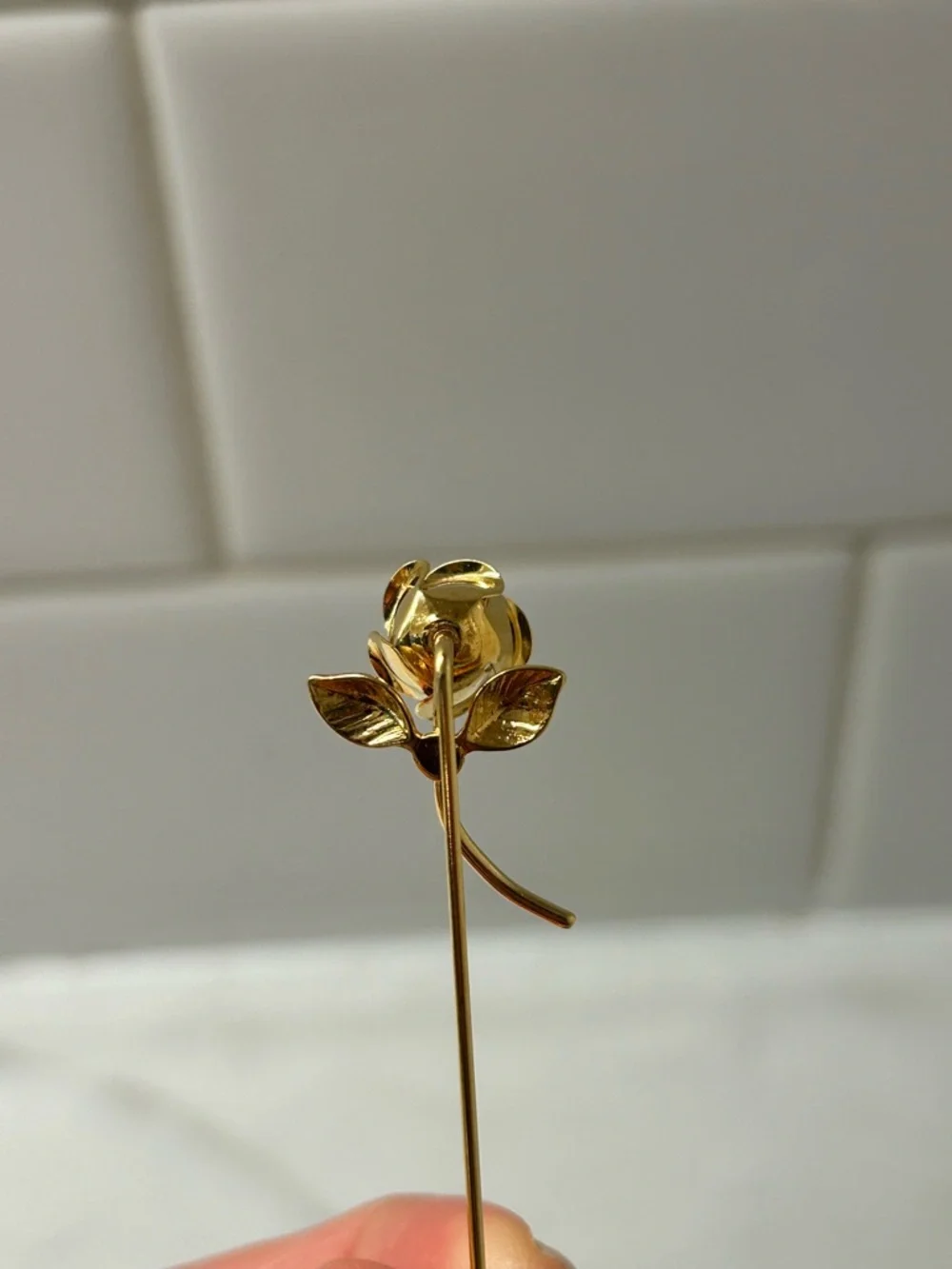 Gold Rose Lapel Pin for Women Jewelry